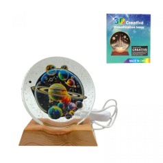 Ночник плоский стеклянный Планеты 8 см