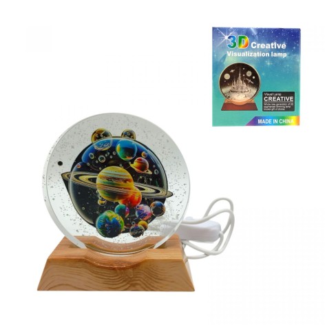 Ночник плоский стеклянный Планеты 8 см