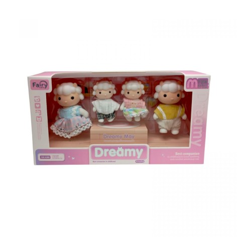 Флоксовые животные "Овцы", 4 штуки, подвижные конечности, в коробке, микс видов