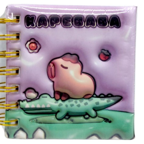 Блокнот 3D на пружине 10Х9,5 см "Капибара" (ВИД 2)