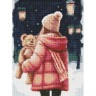 Алмазная мозаика "На зимней прогулке" 30х40см