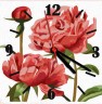 Часы-картина по номерам "Пионы", 30х30 см