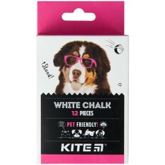 Мел белый круглый, 12 шт. Kite Dogs