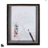 Картина по номерам "Цветочная экспрессия сердца" на черном фоне размером 30х30 см.