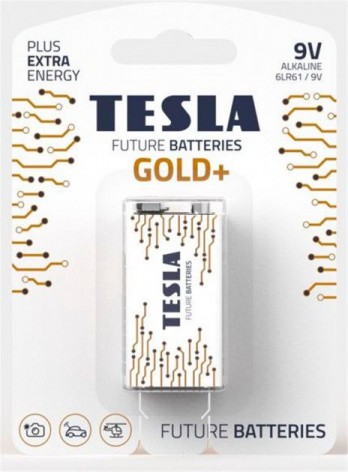 Батарейки TESLA  9V GOLD+ (6LR61), 1 штука
