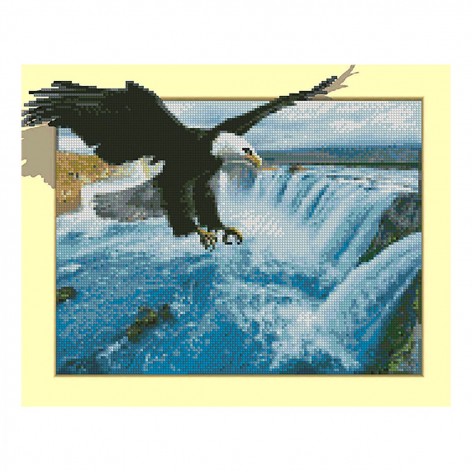 Алмазная мозаика "Орёл и водопад"