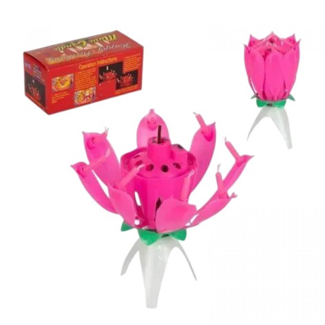 Свечка для торта музыкальная "Цветок"