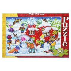 Пазлы Снеговик, 80 эл