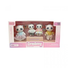 Флоксовые животные Панды, 4 штуки, подвижные конечности, в коробке, микс видов