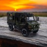 Машинка военная, зеленая хаки, свет, звук
