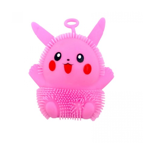 СВЕТЯЩИЙСЯ СИЛИКОНОВЫЙ АНИМЕ ПИКАЧУ 10 см. (Розовый)
