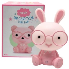 Нічник "Зайчик в окулярах" (РОЖЕВИЙ)