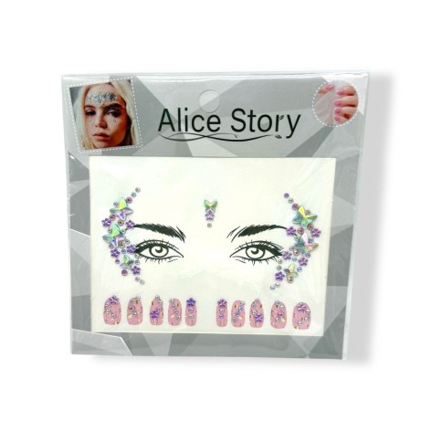 Наклейки-стразы для лица и ногтей (фиолетовый)