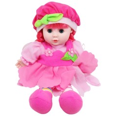 Лялька мяка, 29 см., рожева