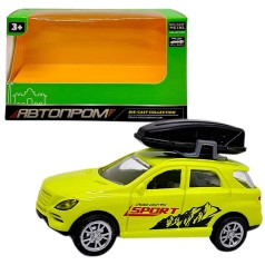 МАШИНА АВТОПРОМ С БАГАЖНИКОМ НА КРЫШЕ (металлическая) САЛАТОВАЯ