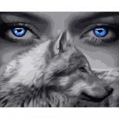 Картина по номерам "Глаза волка" 40х50 см