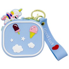 Гаманець силіконовий, 8 см, блакитний