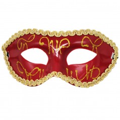 Карнавальная маска с кружевом, бордовая
