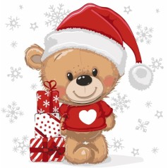 Картина по номерам "Мишка с подарками" 30х30 см