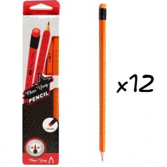 Простые карандаши "Chao Ying", 12 шт. (оранжевый)