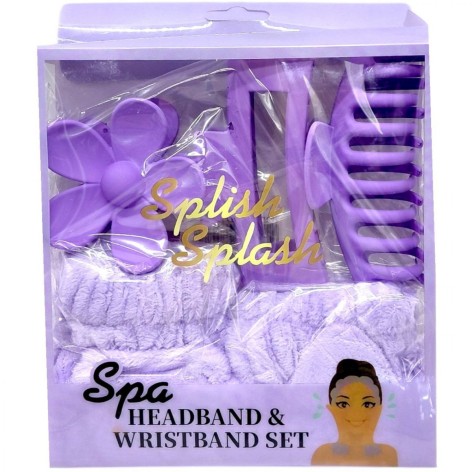 Подарунковий набір «Spa Headband &Wristband Set» фіолетовий