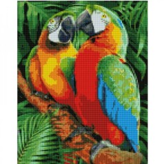 Алмазная мозаика "Яркие попугаи" 30х40 см