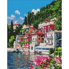 Алмазная мозаика "Волшебное озеро Комо" 40х50см
