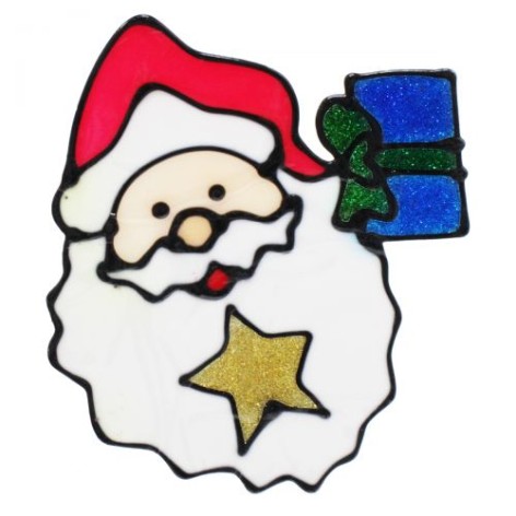 Новорічна наклейка "Дід Мороз" силіконова (вигляд 4)