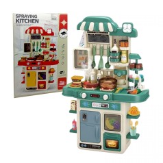 Кухня с посудой и аксес.батар.муз.свет.пар.течет вода. кор.52*13,5*35 см.