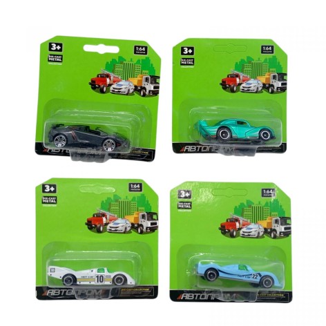 Машина АВТОПРОМ металл, планшет 15,5*11,5*4см. Микс видов