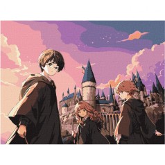 Набір для розпису по номерах WB "Harry Potter: Магічне тріо" 30х40см