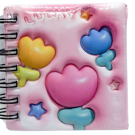 Блокнот 3D на пружине 10Х9,5 см "Цветы" (РОЗОВЫЙ)