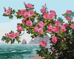 Картина по номерам + Алмазная мозаика "Весна на побережье" ★★★★