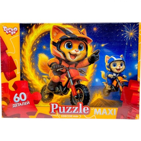 МАКСИ ПАЗЛЫ на 60 ЭЛЕМЕНТОВ (кошки байкеры)