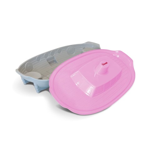 Песочница "Корабль" светло-розовый/светло-серый