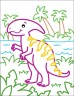 Раскраски с цветным контуром "Динозаврик"