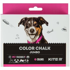 Мел цветной Jumbo, 6 цв. Kite Dogs