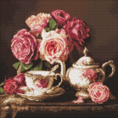 Алмазная мозаика "Розы в темноте" 40х40 см