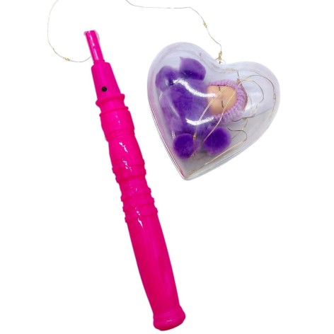 Светяшка "Сердце с куклой-брелоком" (ФИОЛЕТОВАЯ) на палочке