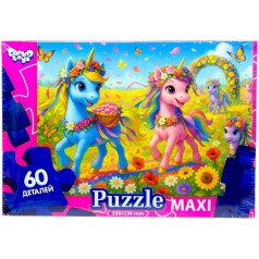 МАКСИ ПАЗЛЫ на 60 ЭЛЕМЕНТОВ (Единороги в поле)