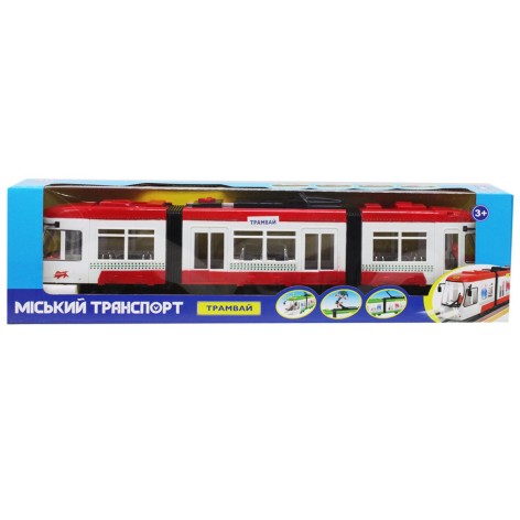 Трамвай со светом и звуком (красный)