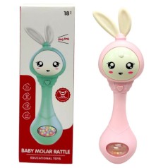 Музичне брязкальце "Зайчик" зі світлом, звук (РОЖЕВИЙ)