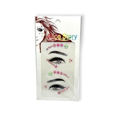 Наклейки-стразы для лица (малиновый)