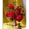 Алмазная мозаика "Бархатно-красные розы", 30х40 см
