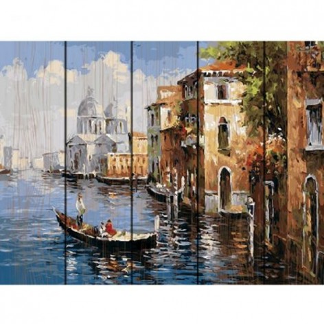 Картина за номерами на дереві "Венеціанська прогулянка"