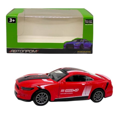 Машинка металлическая "АВТОПРОМ 1:36 MUSTANG", КРАСНАЯ (коробка - 15,5х7х8 см)