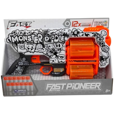 Игрушечный пистолет (бластер) с мягкими патронами (30,5х18 см, коробка – 32х6,5х22 см)