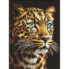 Алмазная мозаика "Взгляд ягуара" 30х40 см