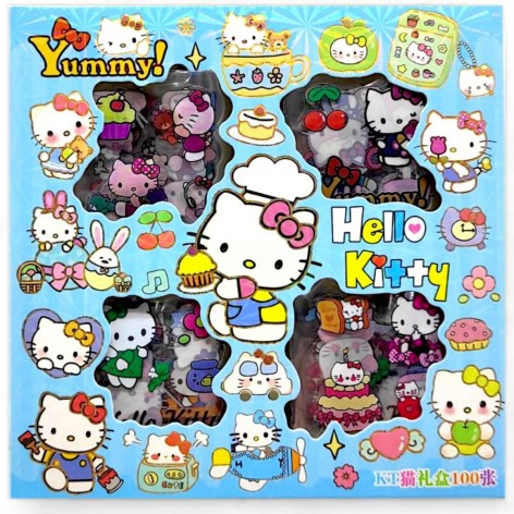 Наліпки "Hello Kitty" (100 листочків 6х6 см з наліпками) вид 1
