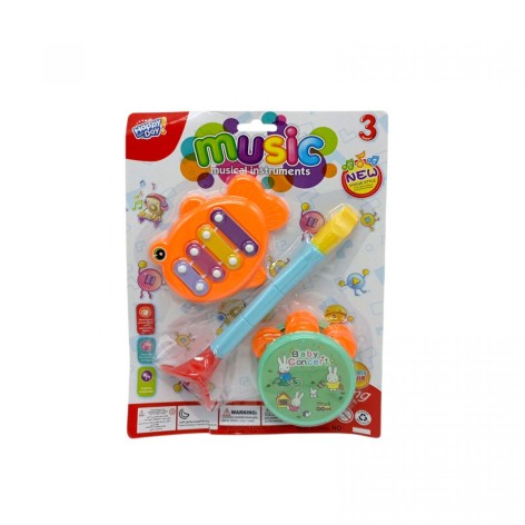 Музыкальные инструменты. дудка, ксилофон, бубен, планшет 29*22*5см (микс видов)